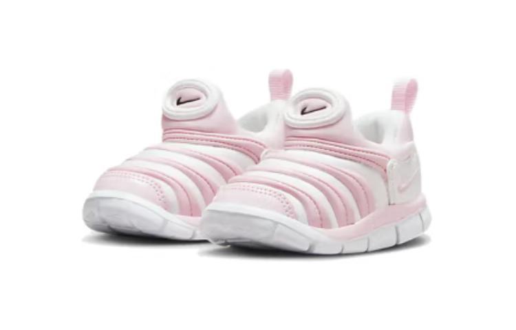 Nike Dynamo Free Устойчивые к истиранию Дышащие Низкие Кроссовки для малышей Белый Розовый — фото 3