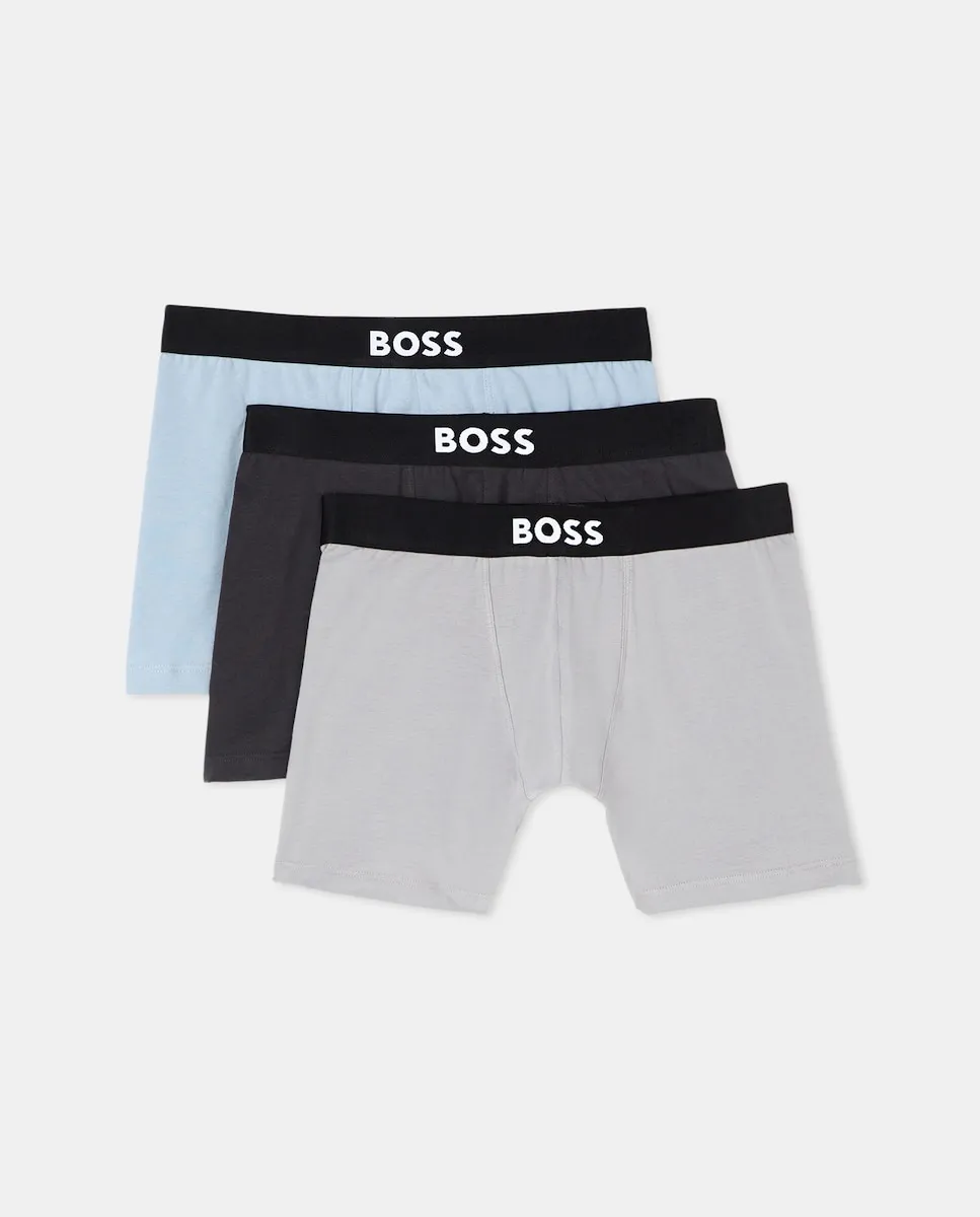 

Набор из трех мужских длинных боксеров из хлопка Boss, черный