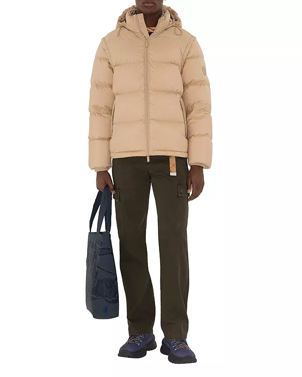 

Пуховая куртка со съемными рукавами Burberry, бежевый