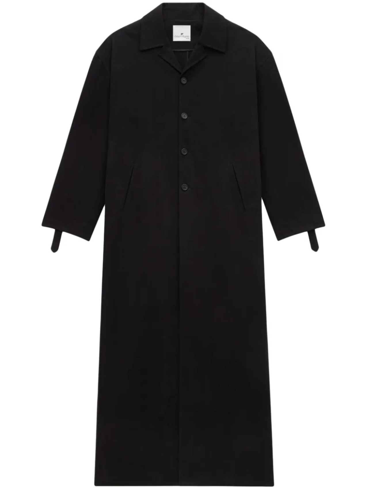 

Courrèges однобортное пальто-кокон, черный