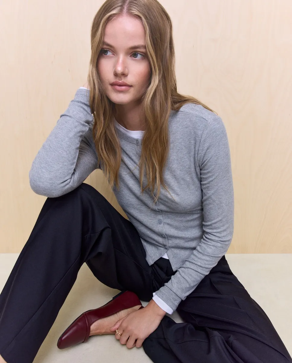 

Женская куртка в рубчик с длинным рукавом Easy Wear, светло-серый