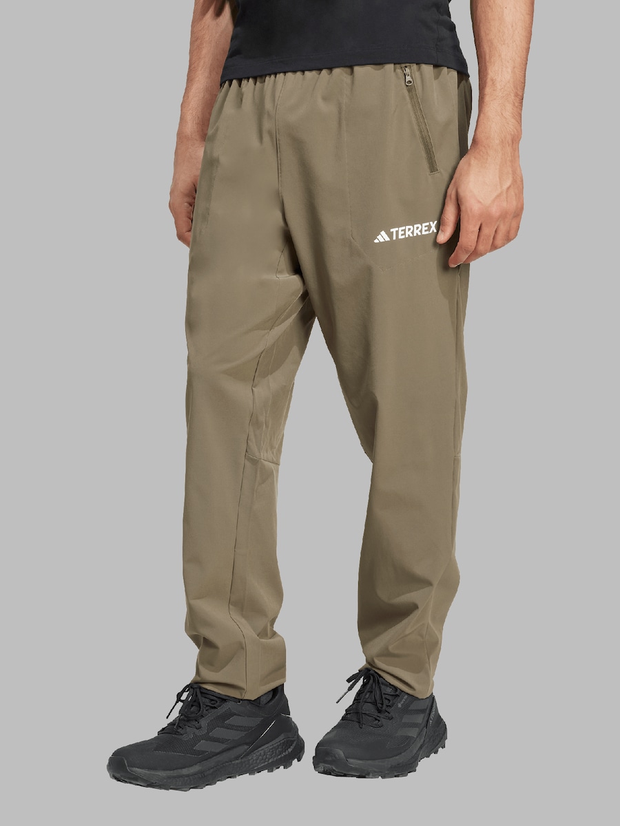 Облегающие брюки для активного отдыха ADIDAS TERREX Essentials, хаки — фото 2
