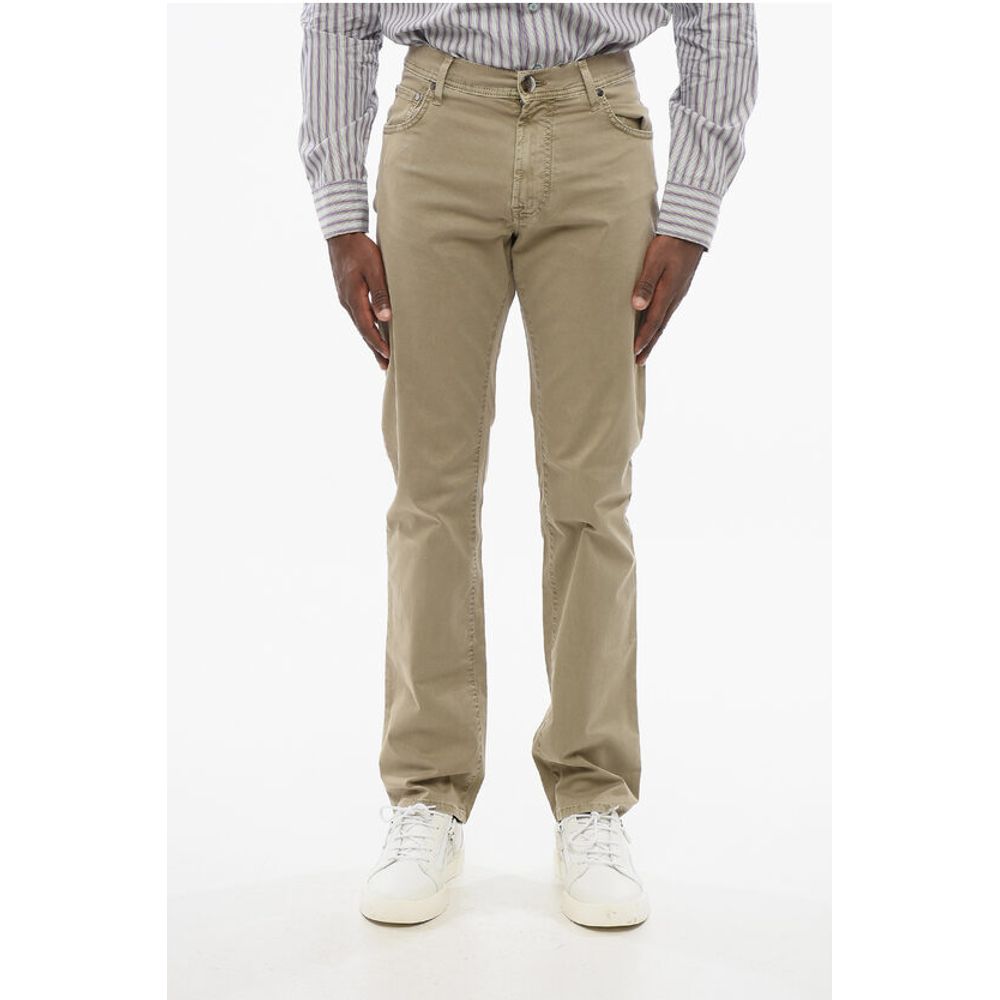 

Джинсы ID LUXURY Straight Fit с вышитым логотипом Corneliani, Beige
