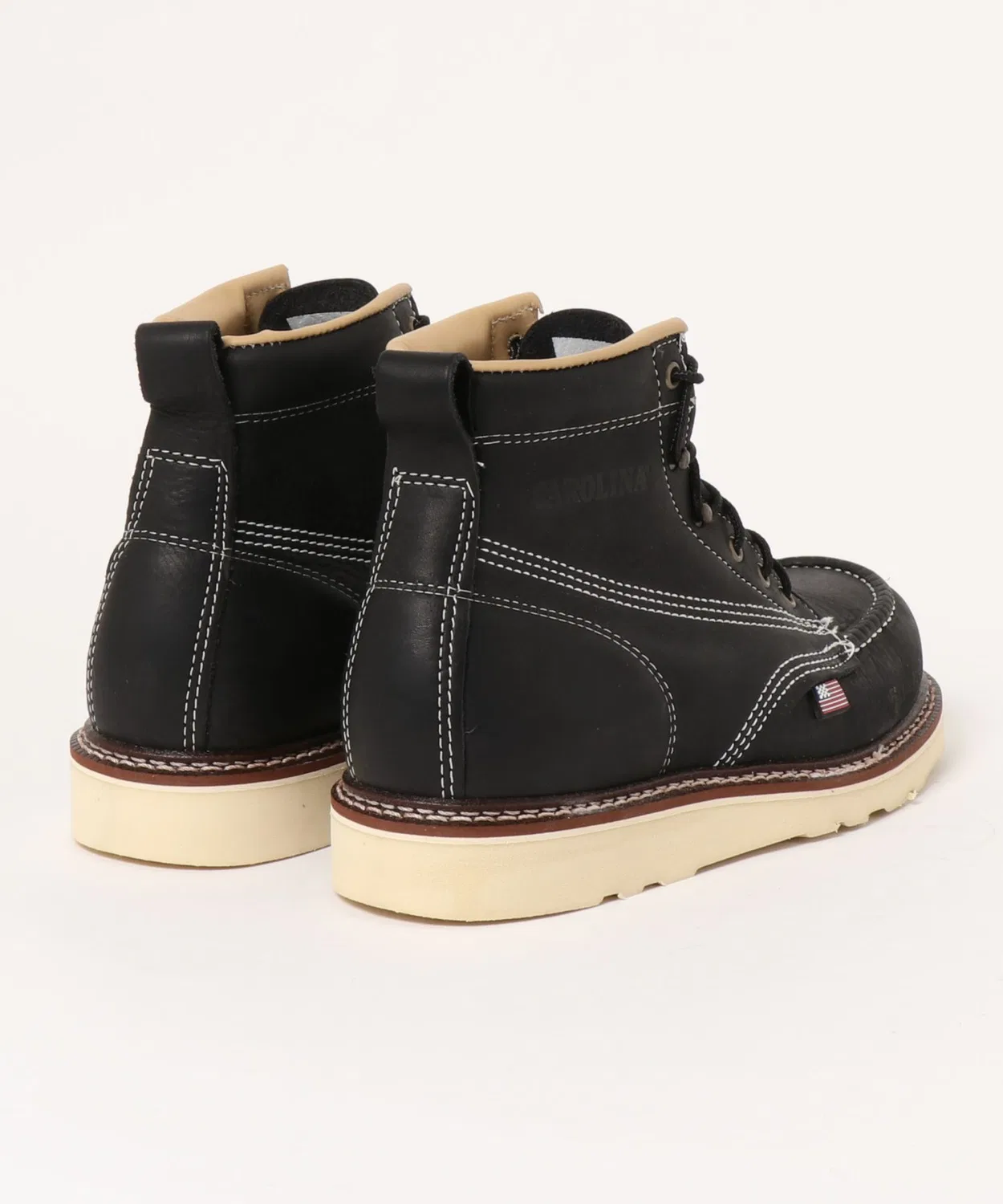 Ботинки рабочие Carolina S6 DOMESTIC MOCTOE WEDGE WORK BOOT, кожа, черные — фото 2
