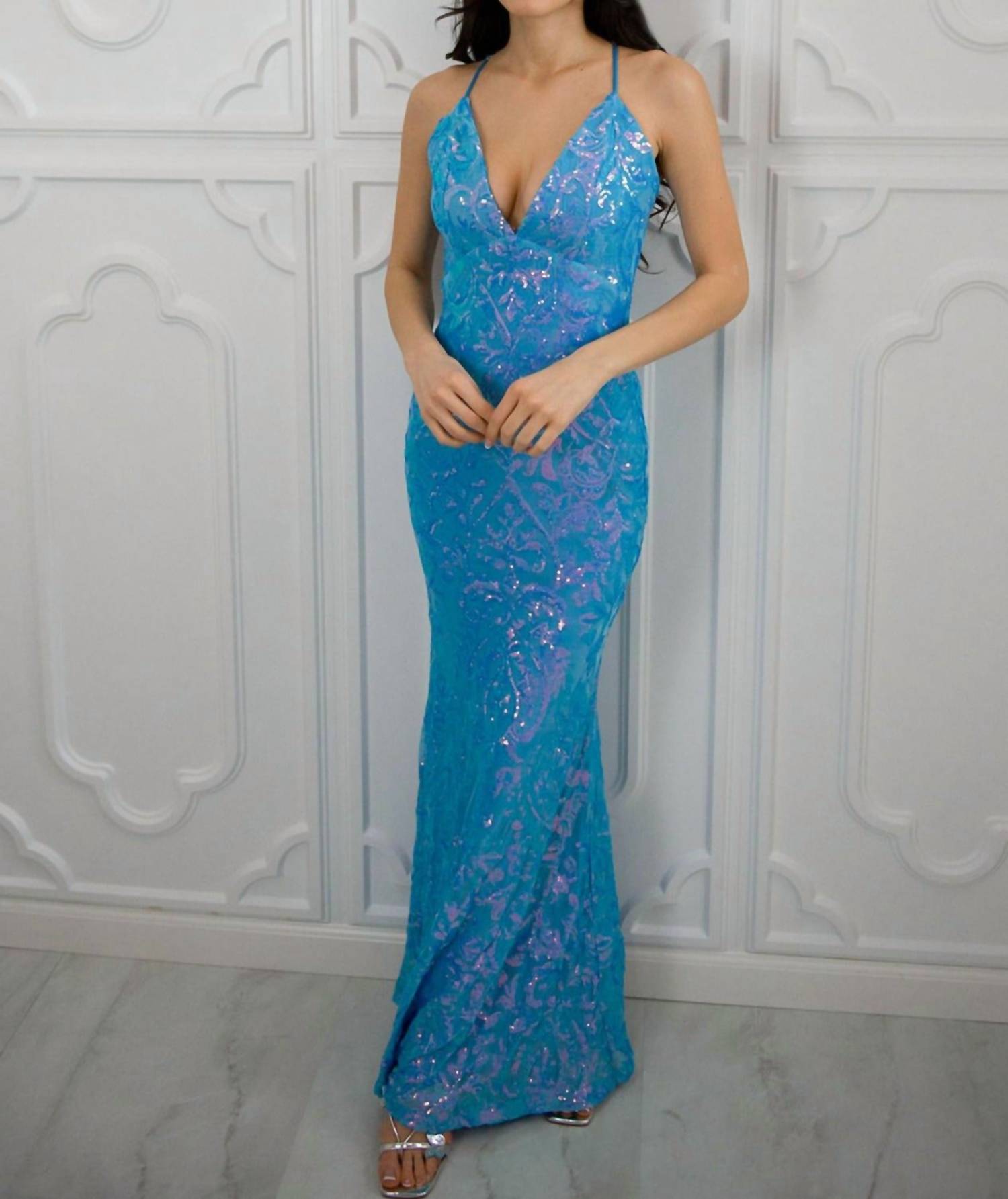 

Платье макси Maisie с пайетками бирюзового цвета Lovesome, бирюзовый