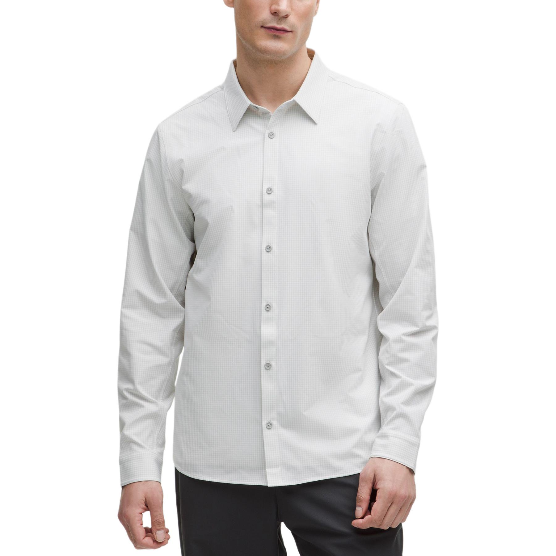 

Новая рубашка Venture для мужчин разноцветная водяная капля серебристая клетка Lululemon, белый мультиколор серебряный