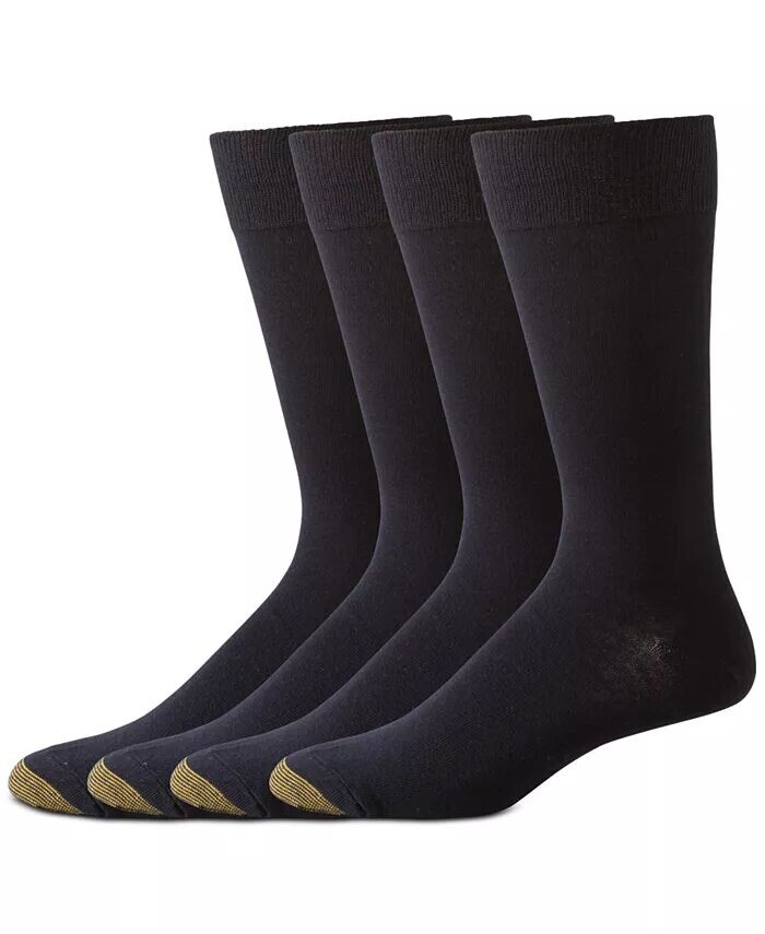 

Комплект из 4 пар мужских носков плоской вязки Gold Toe, черный
