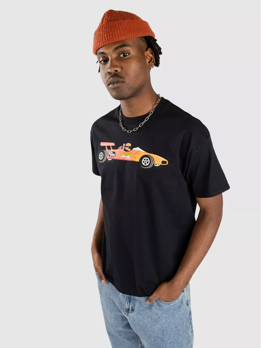 

Футболка с гоночным автомобилем Thrasher, черный