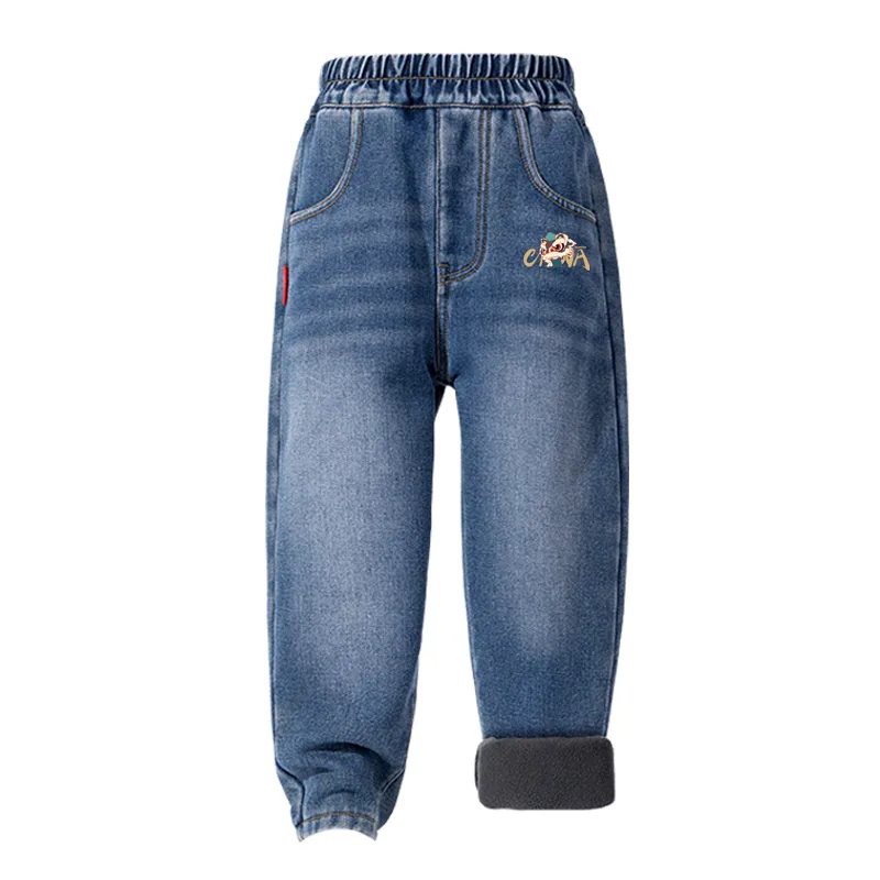 Детские джинсы Moderate WARRIOR, [Fleece-Lined]Denim Blue/H Kung Fu Lion Dance K