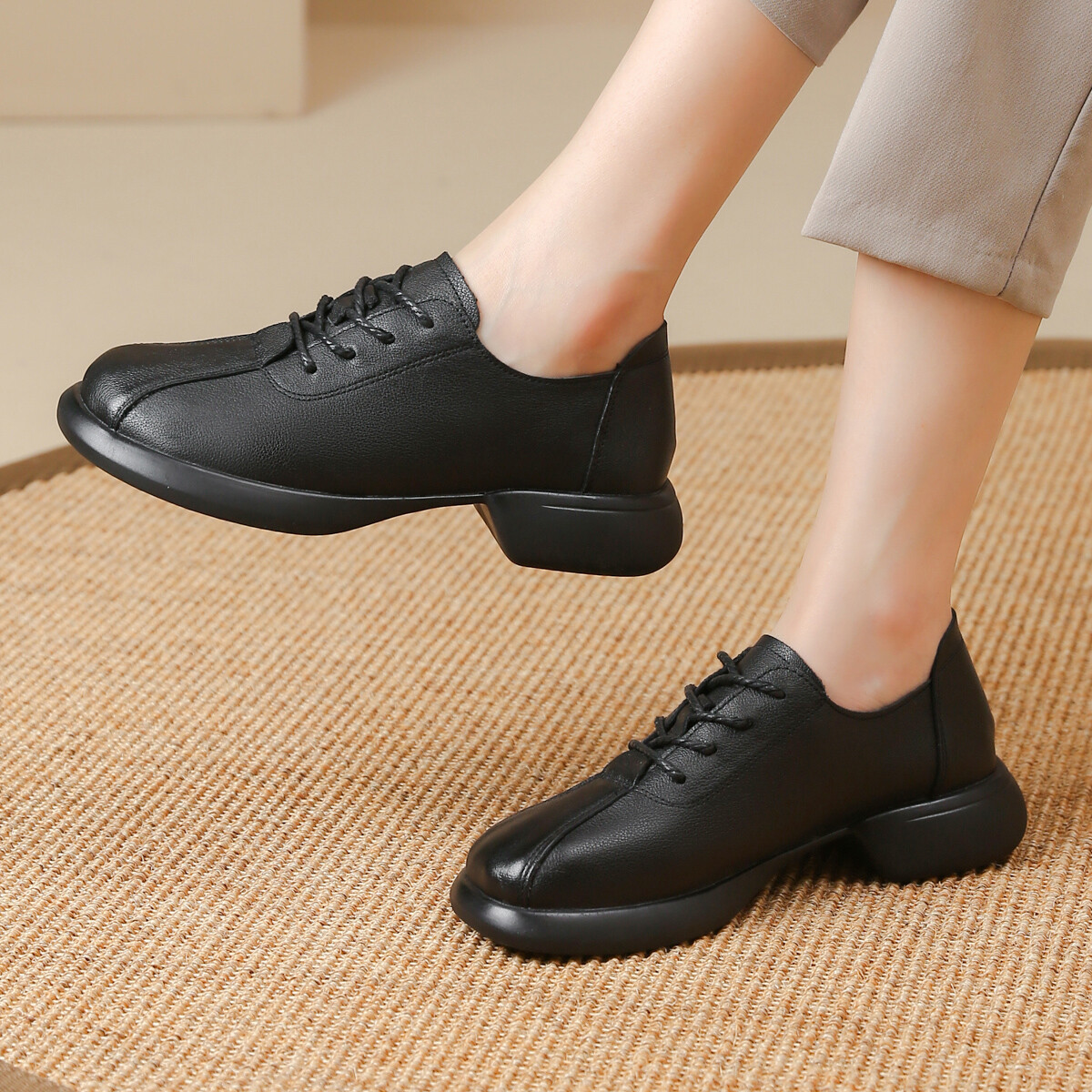 Туфли женские повседневные Women's Casual Shoes Women's Mid-Top Shouba, коричневый — фото 4