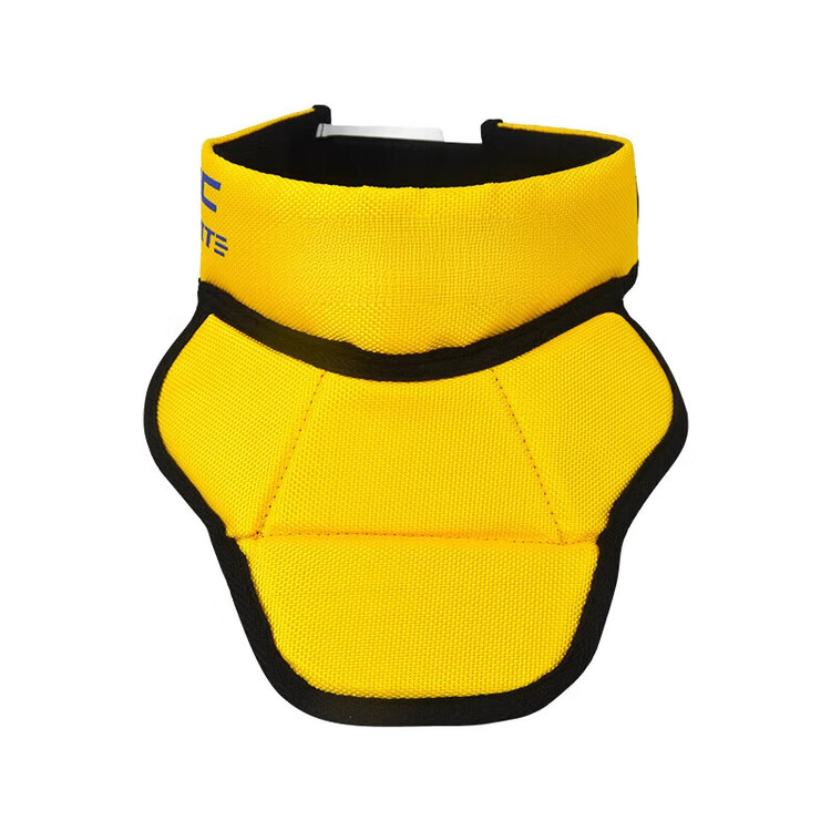 

He Jiagong 2025 Детский защитный воротник для хоккея, регулируемый универсальный размер, желтый с синим логотипом и маской