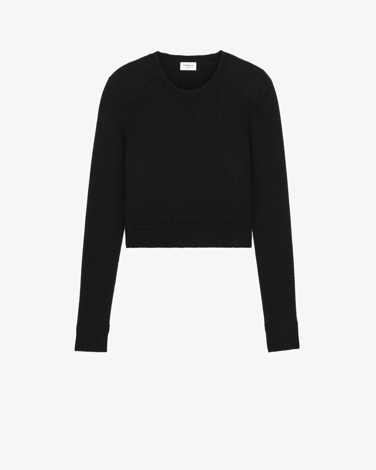 Кашемировый свитер с круглым воротом Saint Laurent, черный