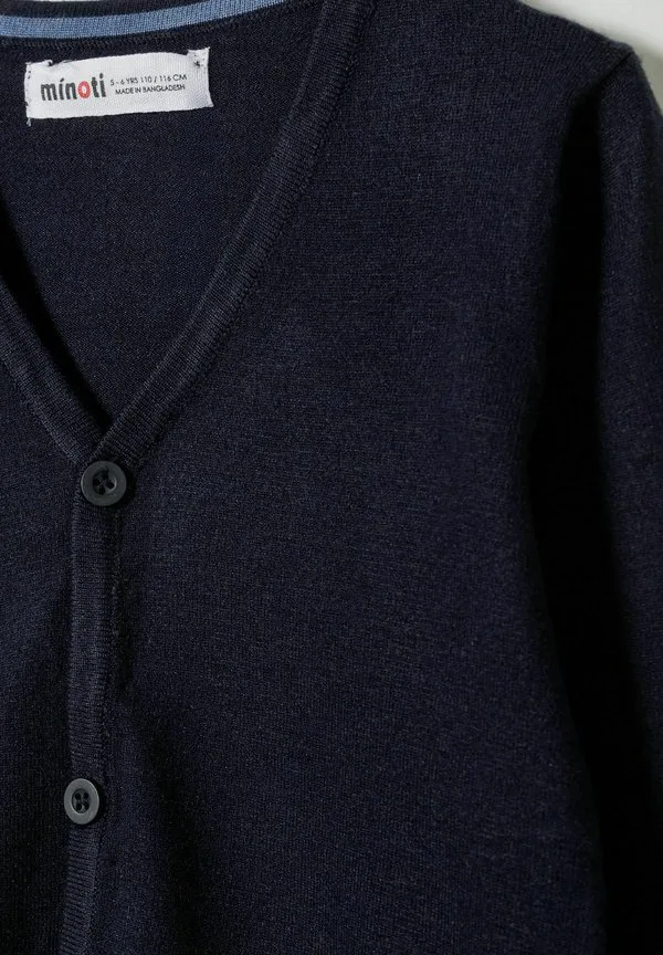 Джемпер с v-образным вырезом и застежкой на пуговицы спереди. Minoti, Dark Blue — фото 3