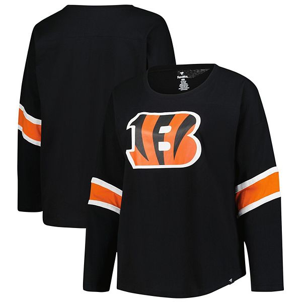

Женская черная футболка Cincinnati Bengals plus size redzone с 3/4 рукавом и круглым вырезом Fanatics