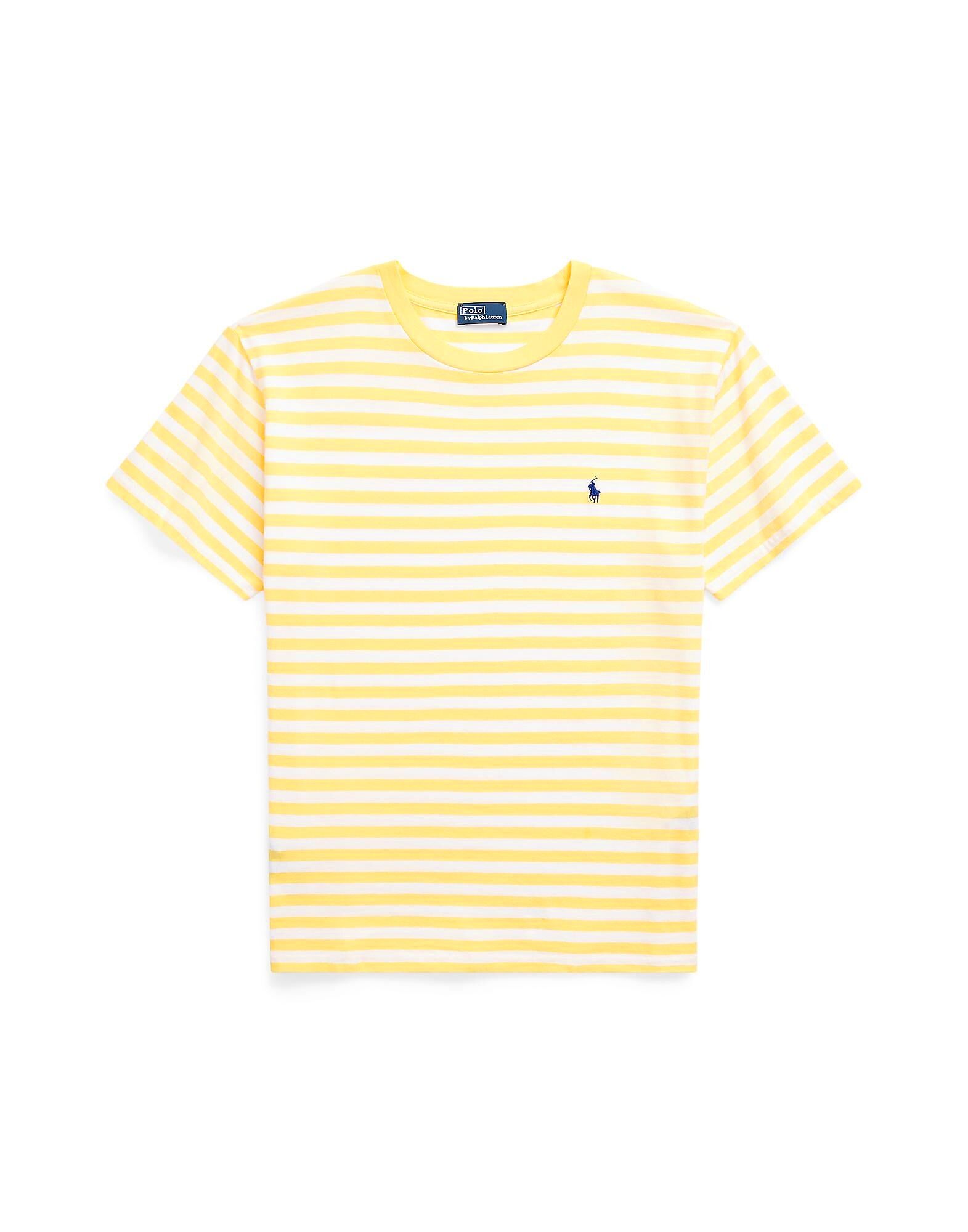 

Футболка Striped Organic Cotton Crewneck Tee Polo Ralph Lauren, желтый