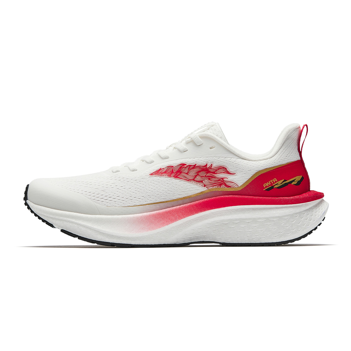 

Амортизация, износостойкость, противоскользящее покрытие, низкий верх, подошва из азота 80 по всей длине Anta, papyrus белый/classic красный/metal золото-1