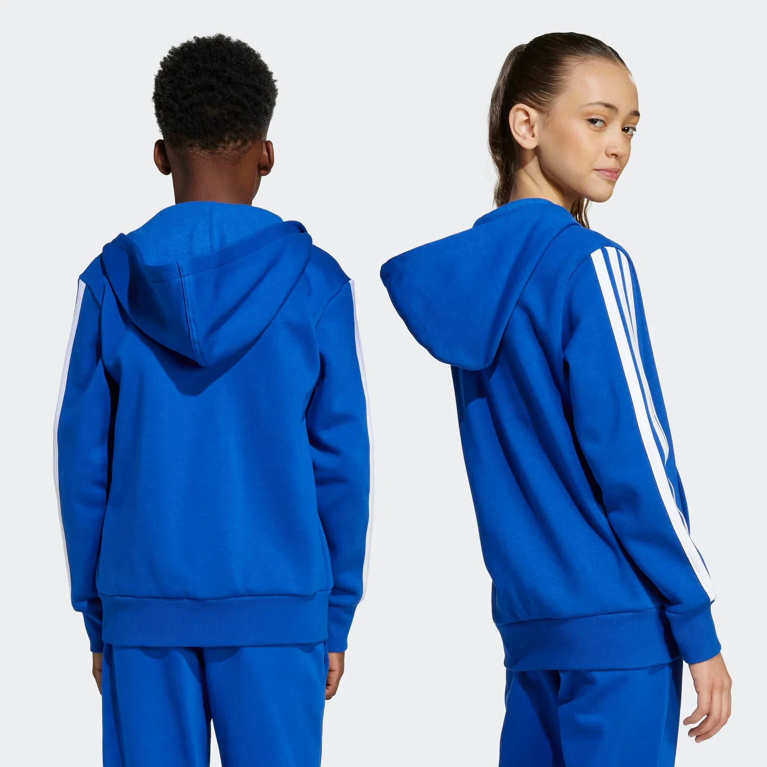 Толстовка на молнии Adidas Sportswear Essentioals синего цвета — фото 4
