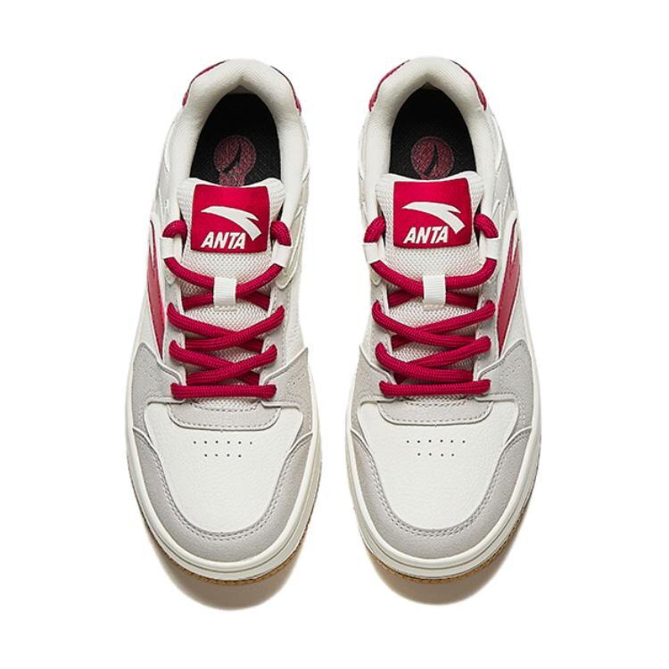 Детские кроссовки для скейтбординга GS Low-top Ivory White / One-degree Grey / Raspberry Red Anta Kids, серый — фото 3