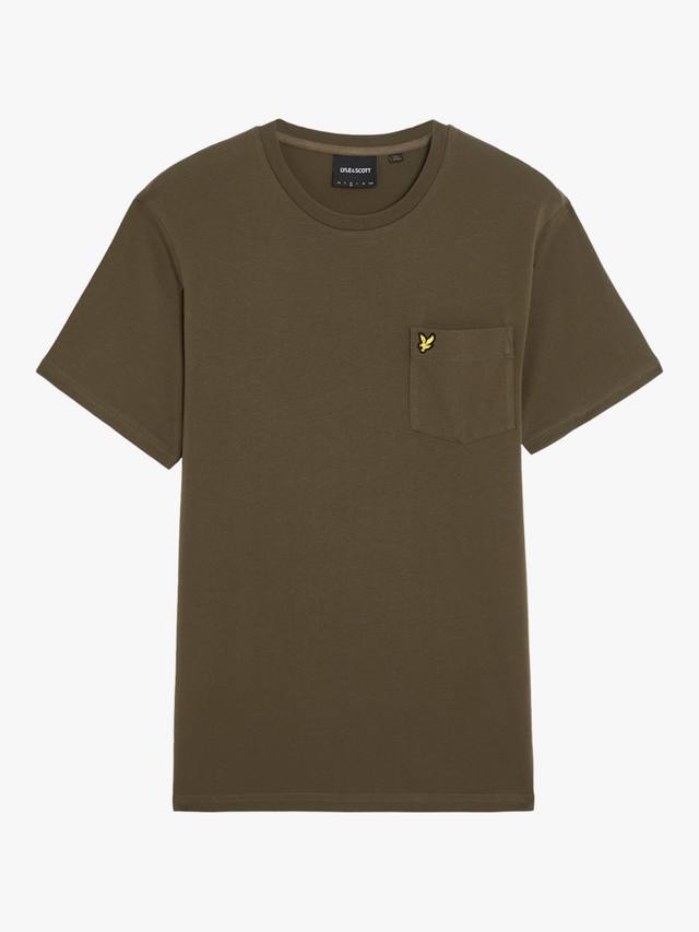 

Хлопчатобумажная футболка с карманом обычного покроя Lyle & Scott, цвет Cement