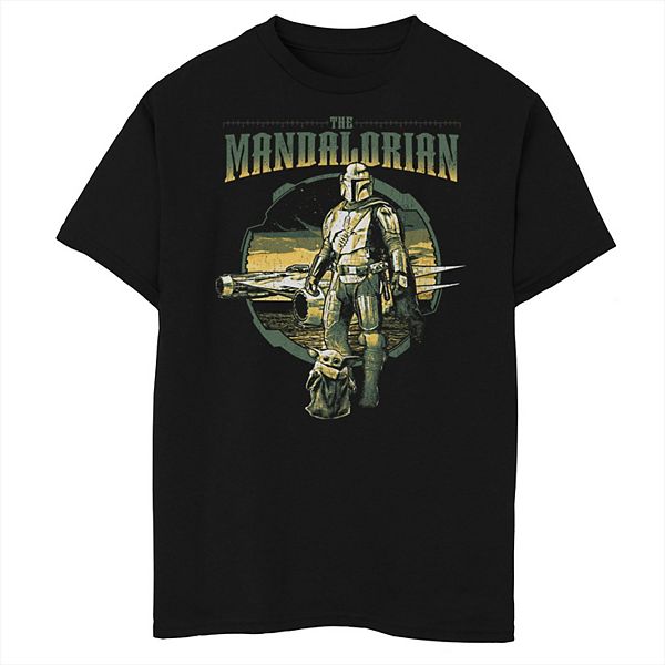 

Футболка с принтом The Mandalorian Din Djarin и Grogu N-1 Starfighter для мальчиков 8-20 husky Star Wars