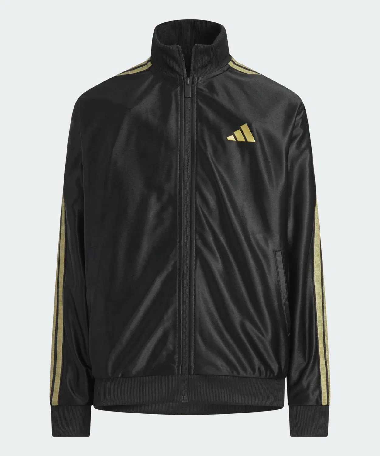 Ветровка-трек Adidas Kids Stadium Gold свободного кроя, полиэстер, черный с золотом
