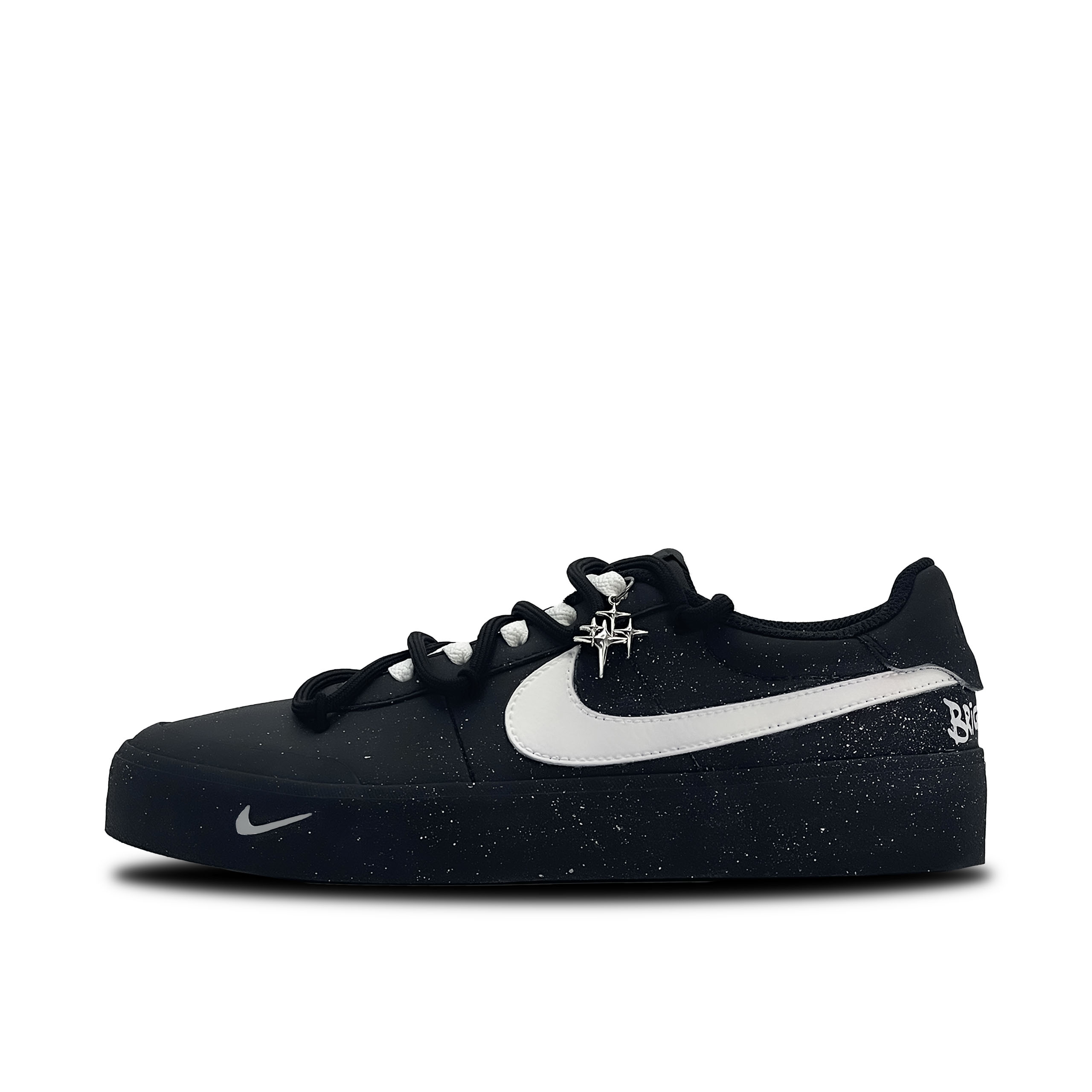 

Nike Кроссовки Court Shot Shining Feather с низким верхом, устойчивые к истиранию, для скейтбординга, мужские, черно-белые