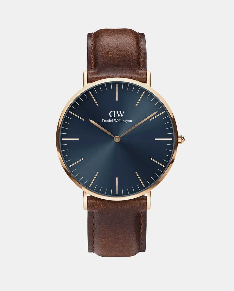 

Мужские часы Classic Revival DW00100626 из коричневой кожи Daniel Wellington, коричневый