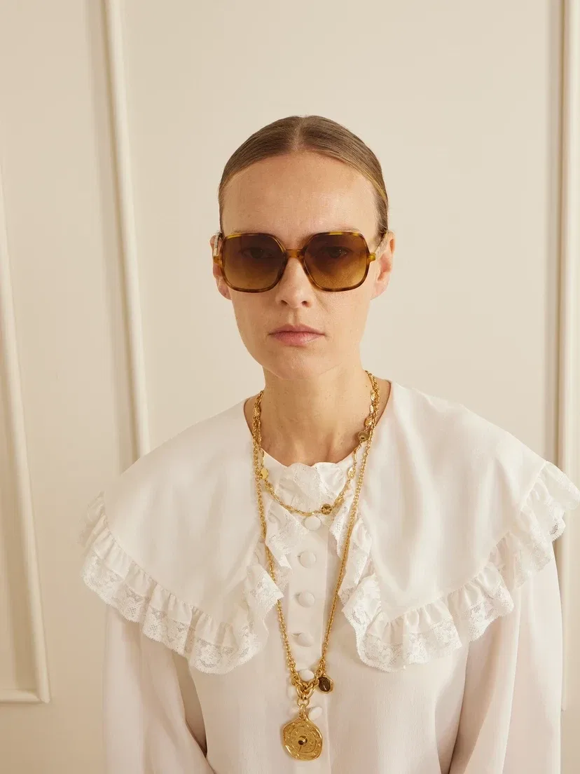 Солнцезащитные очки-авиаторы Judy в черепаховой оправе из ацетата Chloé Eyewear, коричневый — фото 2