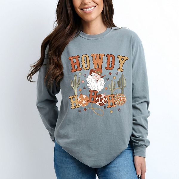 

Лонгслив Western santa ho ho ho garment dyed Simply Sage Market, Grey