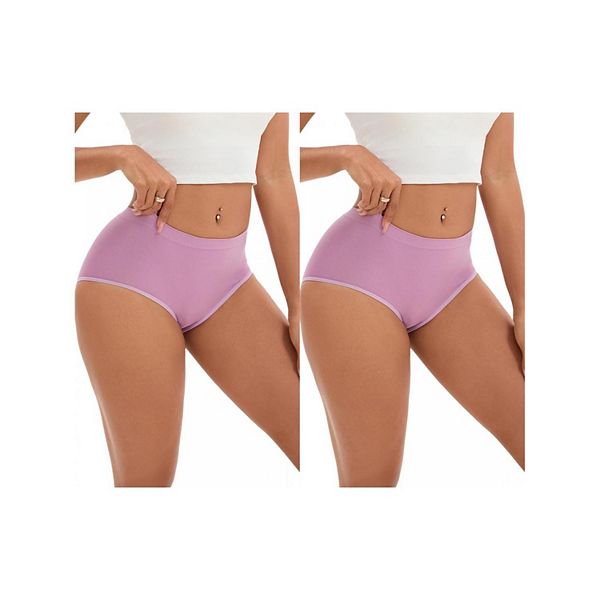 

2 пачки женских трусов с контролем живота, высокой талией и полным покрытием Inspire Chic, Purple