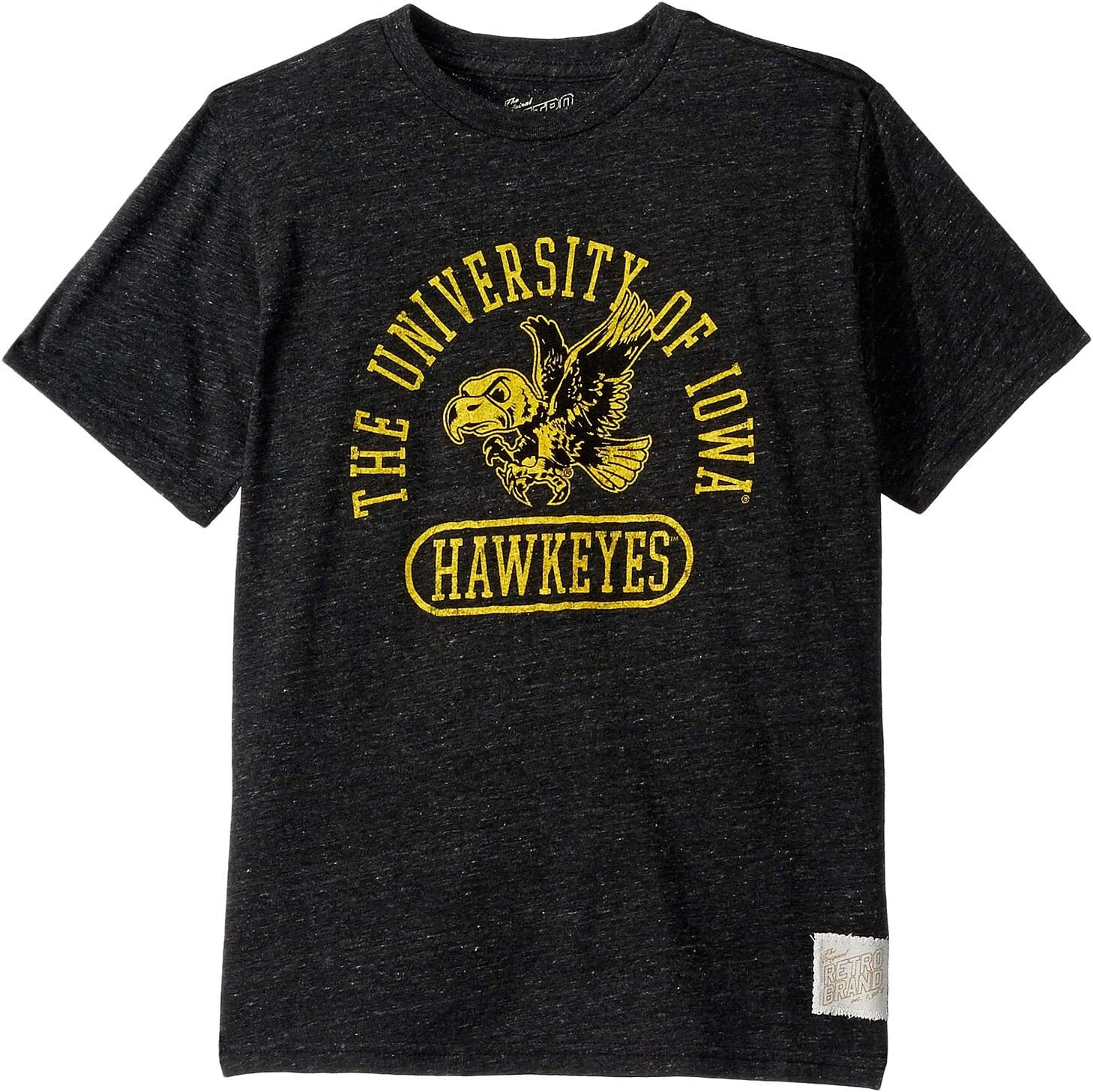 

Футболка The Original Retro Brand Kids Iowa Hawkeyes Vintage Tri-Blend Tee, цвет Streaky Black