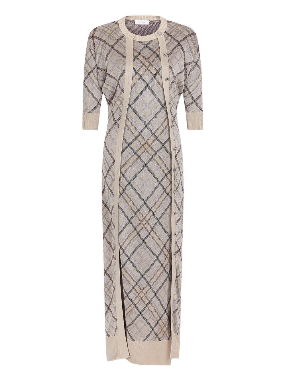 

Платье-кардиган в клетку Rabanne, бежевый