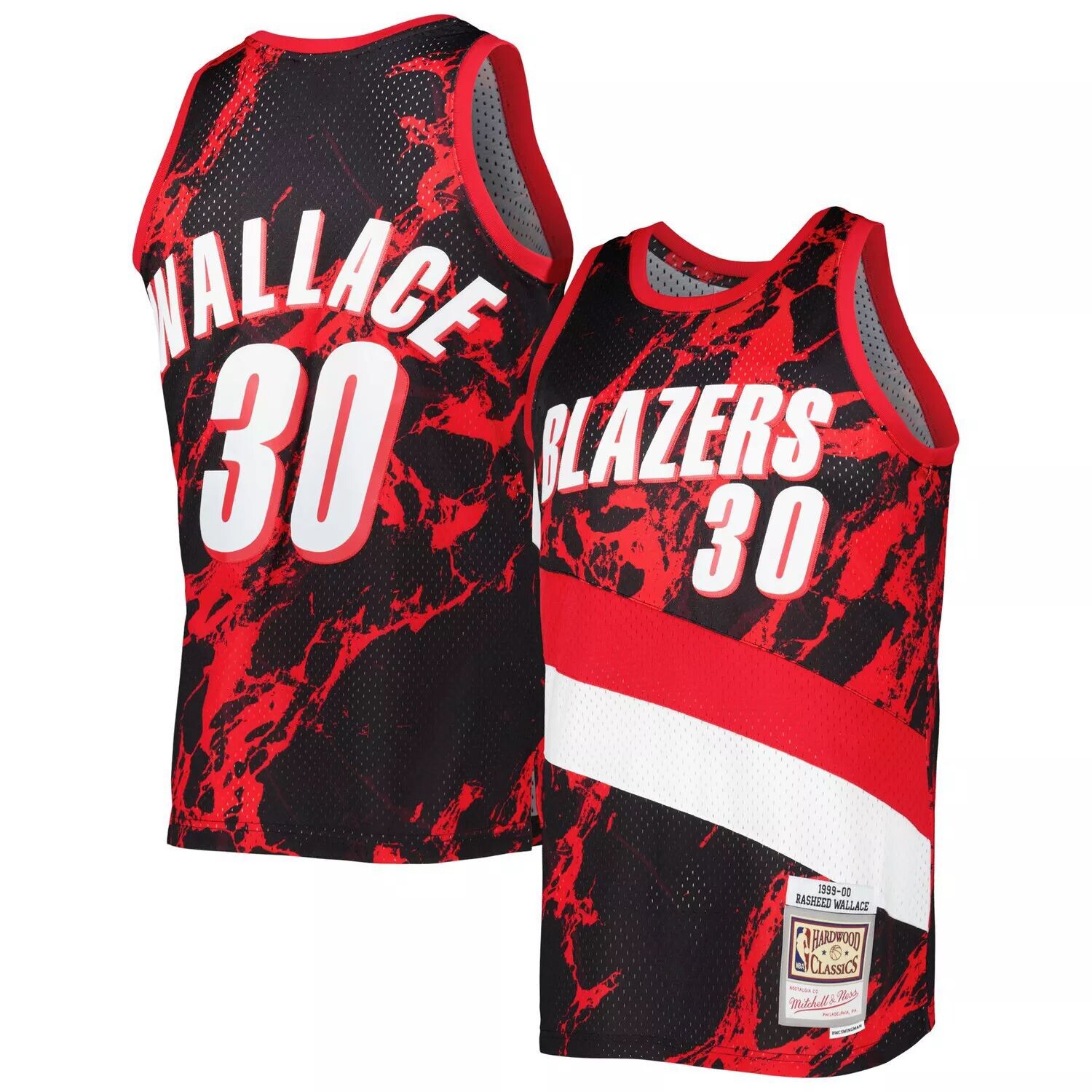 

Мужские черные джерси Mitchell & Ness Rasheed Wallace Portland Trail Blazers 1999-00 Hardwood Classics Marble Swingman, Черный, Мужские черные джерси Mitchell & Ness Rasheed Wallace Portland Trail Blazers 1999-00 Hardwood Classics Marble Swingman