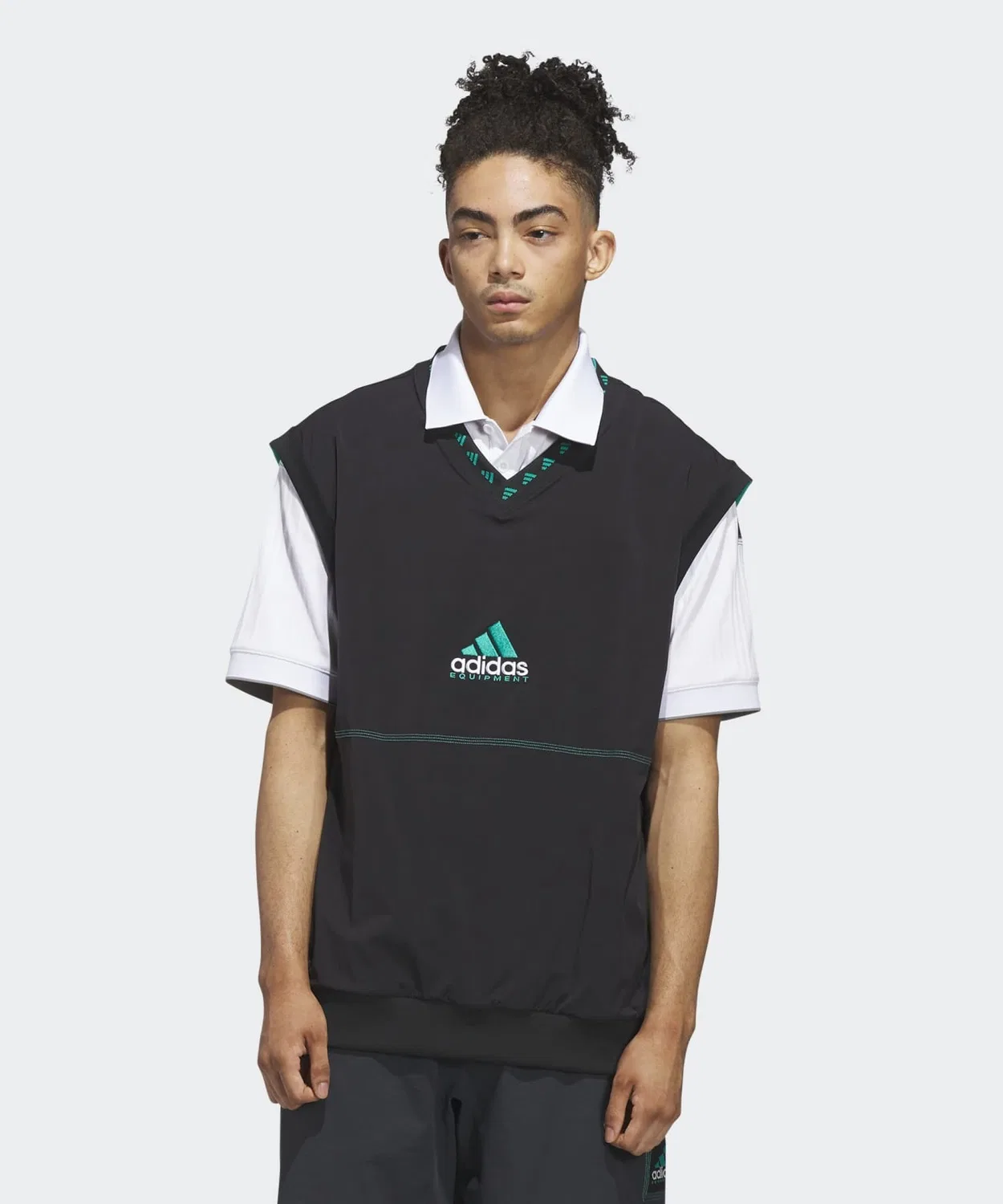 Беспагонная жилетка adidas Golf EQT чёрно-зелёная