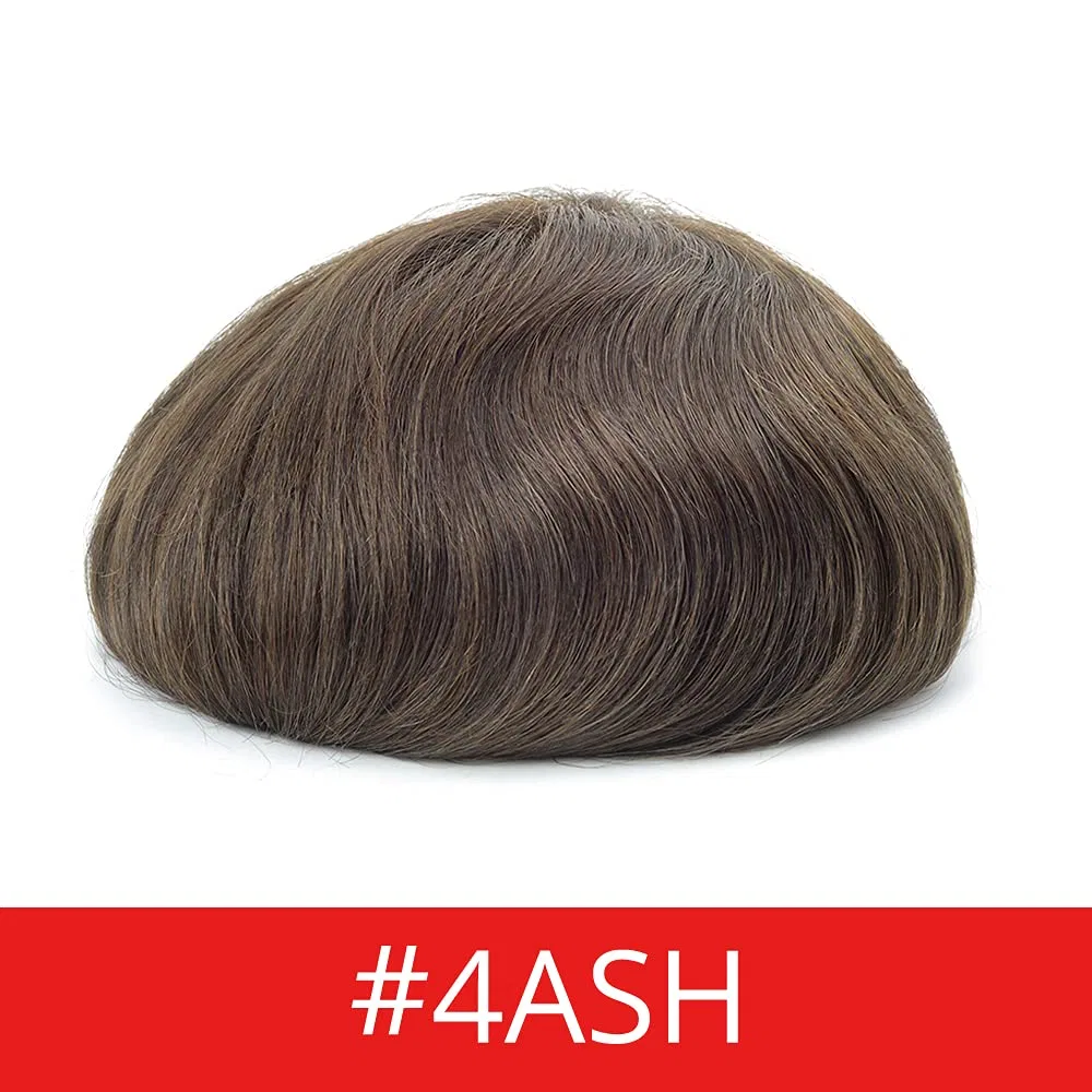 Мужской парик Lordhair Knotless из натуральных волос, 8 x 10 дюймов Lordhair, Medium Dark Brown 4# (Ash) — фото 2