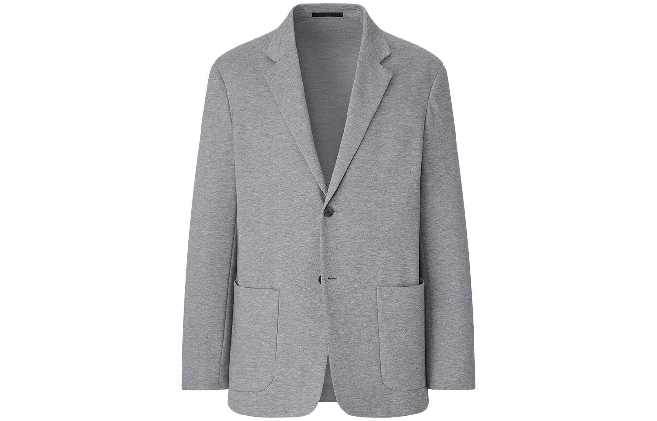 

Деловой мужской костюм небесно-серый Uniqlo, серый