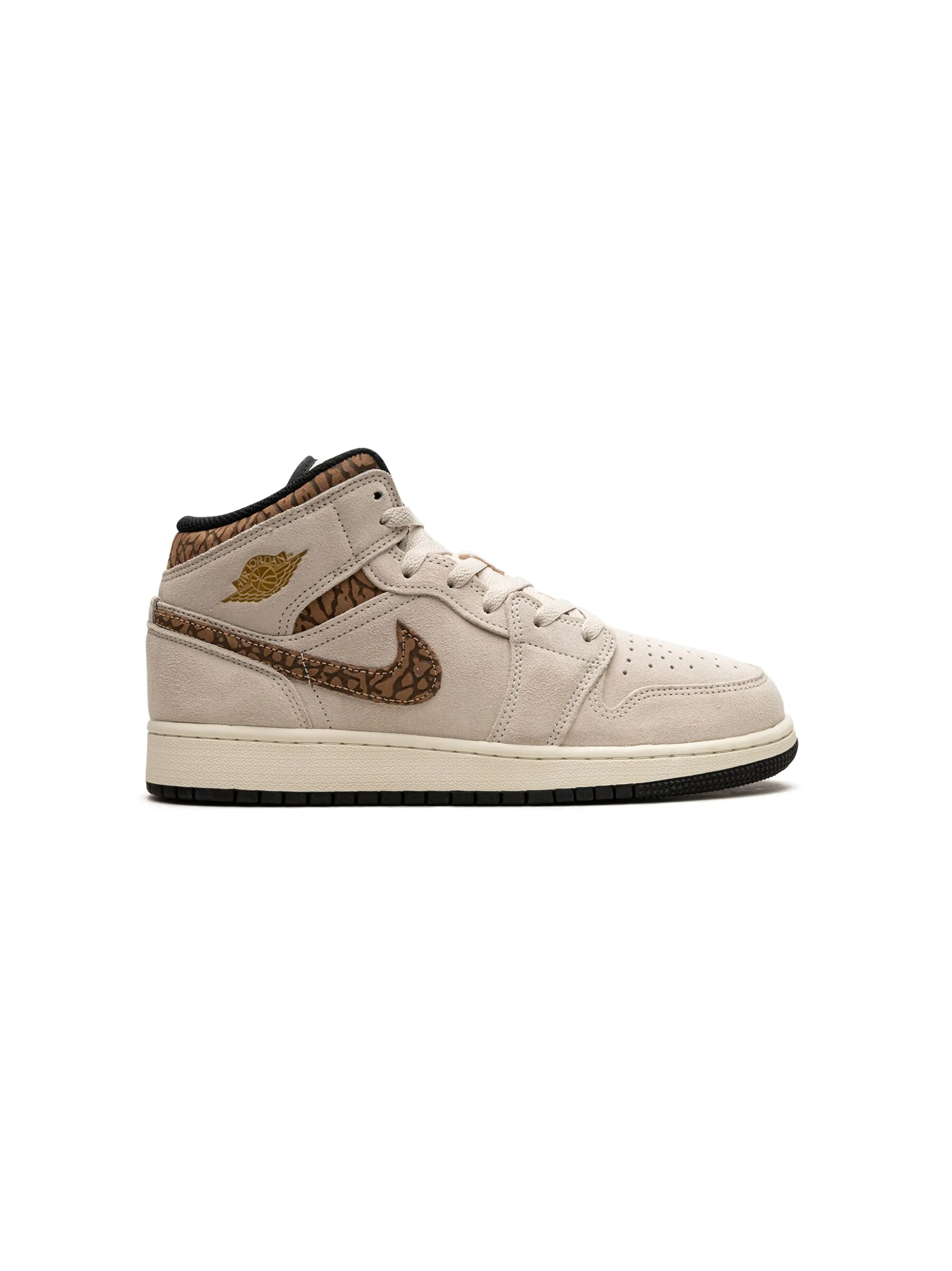 Кроссовки Air Jordan 1 Mid SE Elephant Jordan Kids, бежевый — фото 2