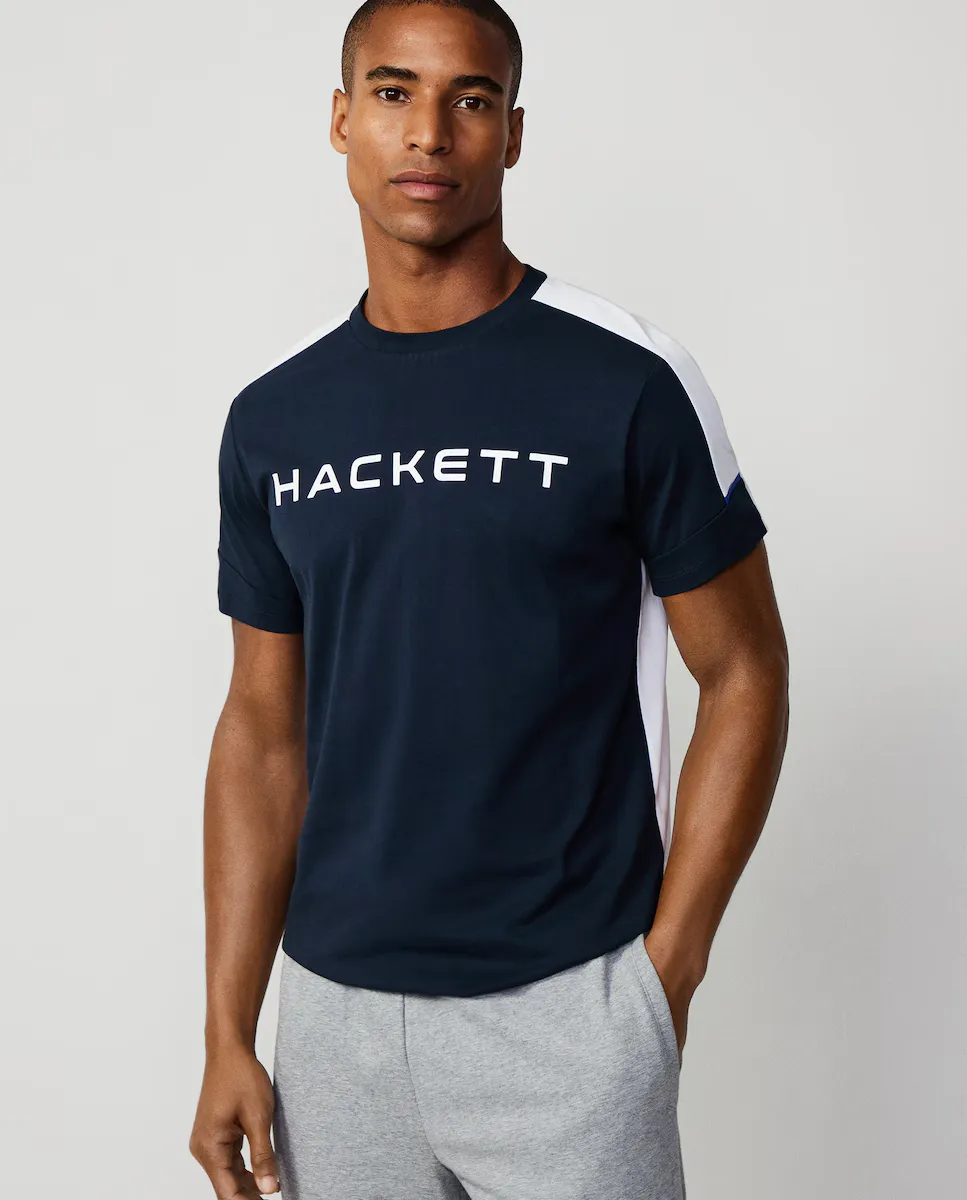 

Мужская футболка Hackett Sport с короткими рукавами и принтом логотипа, темно-синий