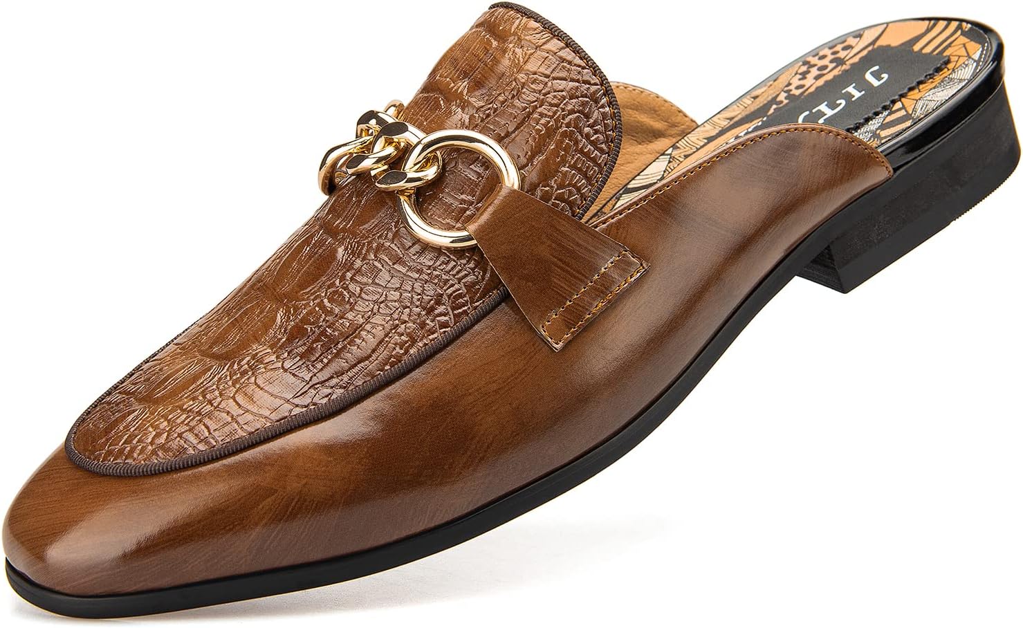 

Мужские мюли JITAI - лоферы без застежки, повседневные полулоферы, сандалии без задника, коричневый