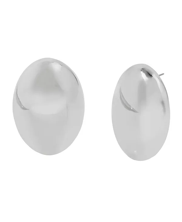 

Объемные овальные серьги-пуговицы Steve Madden, rhodium