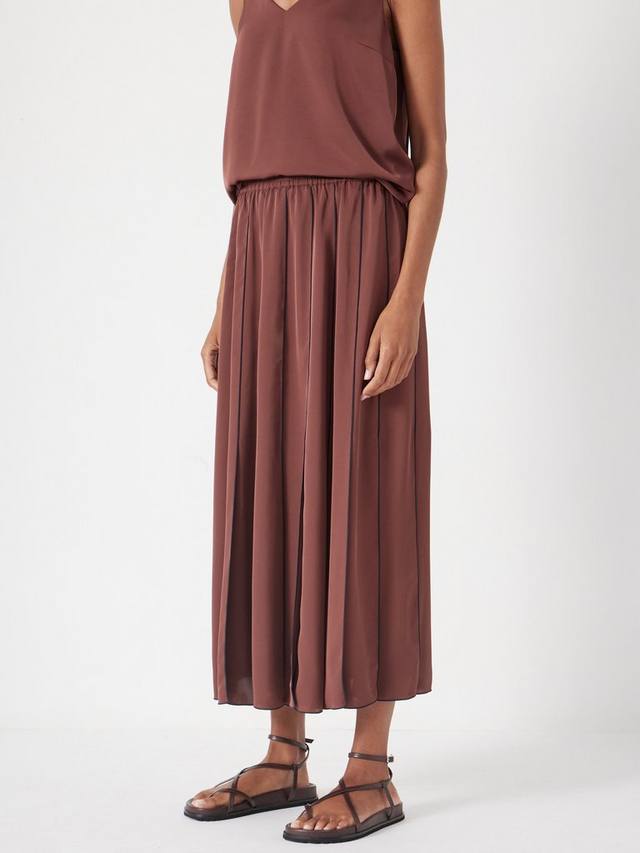 

Пиппа плиссированная юбка из сатина HUSH, Burgundy Brown/Dark Navy