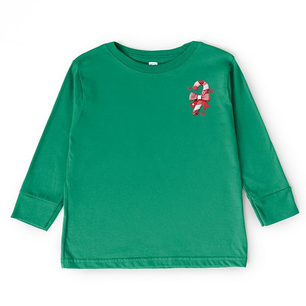 

Футболка с длинным рукавом Candy cane bow patchwork print для малышей The Juniper Shop, Kelly