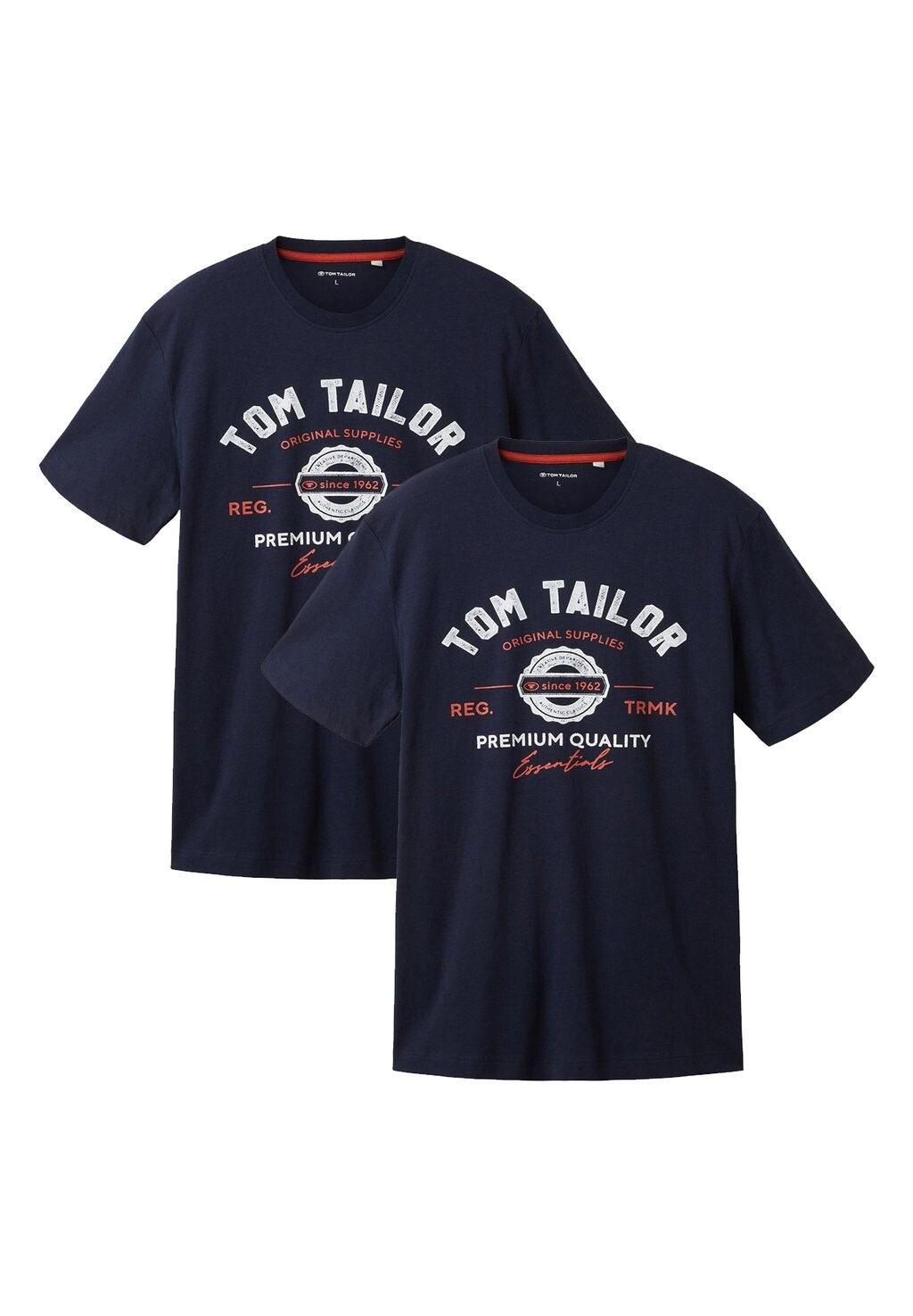 

Футболка с принтом LOGO 2 PACK TOM TAILOR, цвет Mottled Blue