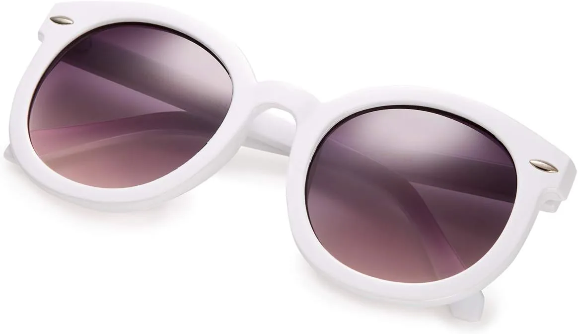 

Круглые солнцезащитные очки в стиле ретро для женщин с защитой от УФ-излучения UV400, модные дизайнерские очки с большими круглыми линзами LEICO FASHION, White | Pink