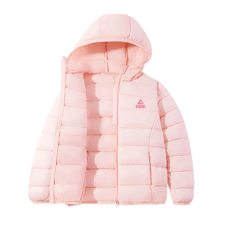 Детская пуховая куртка с капюшоном PEAK Pink/PK Pure White Logo K