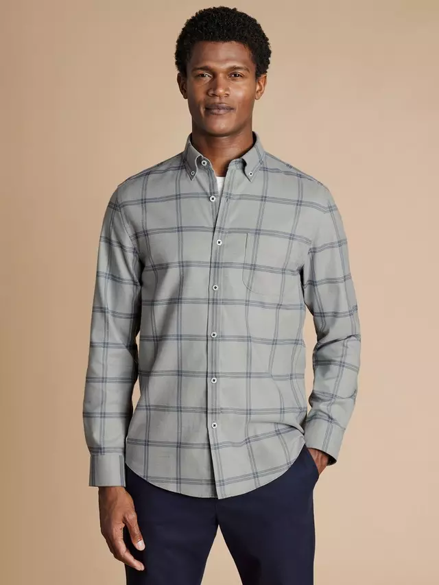 

Рубашка Charles Tyrwhitt Cotton Non-Iron Check, цвет light/grey