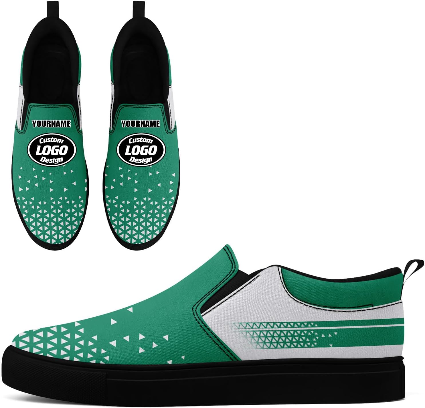 

Кастомизированные корпоративные повседневные слипоны AWSOLE для мужчин и женщин с принтом названия компании и логотипа, удобные кроссовки из холста для прогулок, черный/зеленый/серый