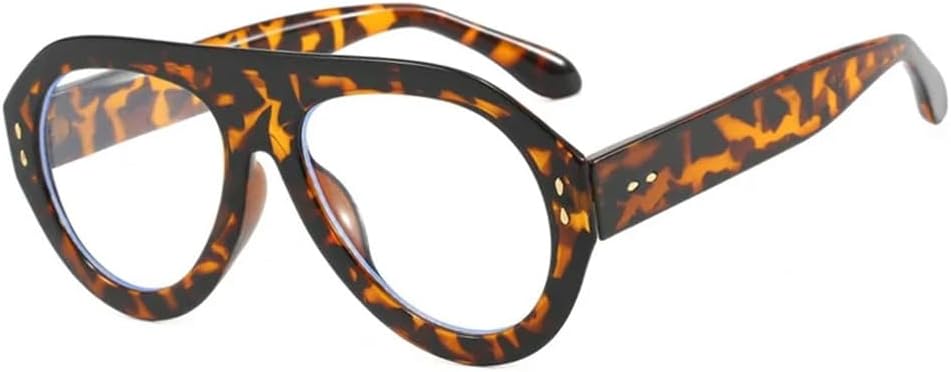 

Круглые градиентные солнцезащитные очки для женщин и мужчин с защитой от УФ-излучения UV400 в стиле панк с заклепками и широкими дужками, подходящие для занятий спортом на открытом воздухе и верховой езды UYPTK, Leopard Clear