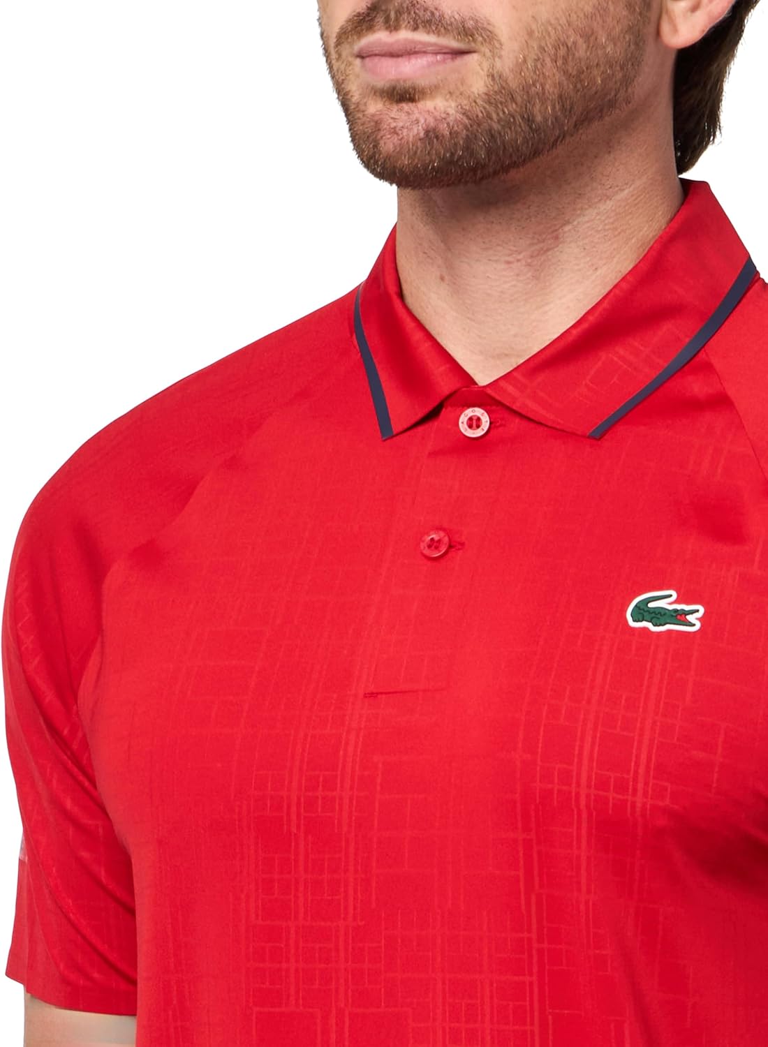 Мужская теннисная поло Lacoste Sport X Novak Djokovic on Court, Red — фото 3