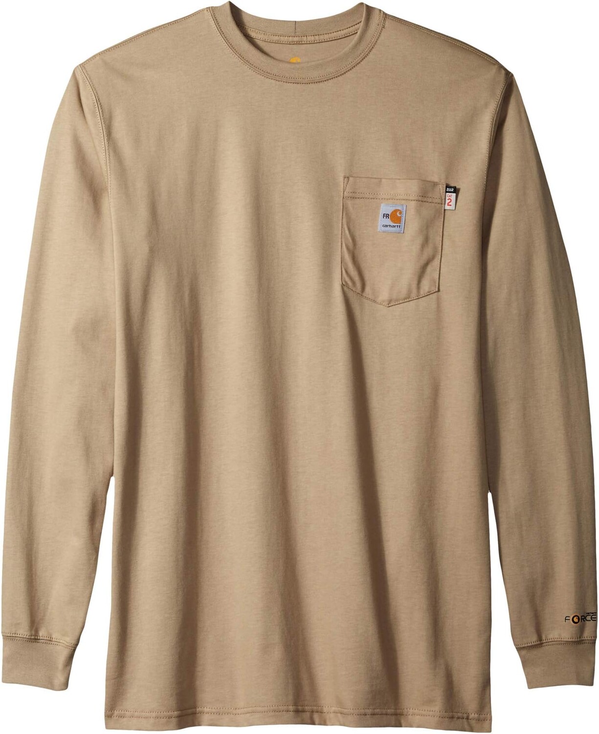 

Огнестойкая хлопковая футболка Big & Tall с длинными рукавами Carhartt, хаки